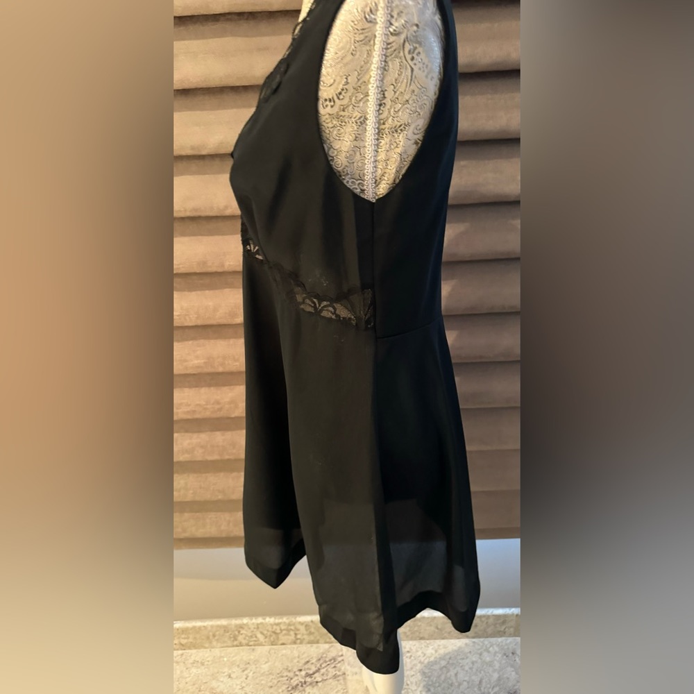 EMILIO PUCCI Black Lace Trimmed Negligee Set Nightgown Robe M - Picture 5 of 16